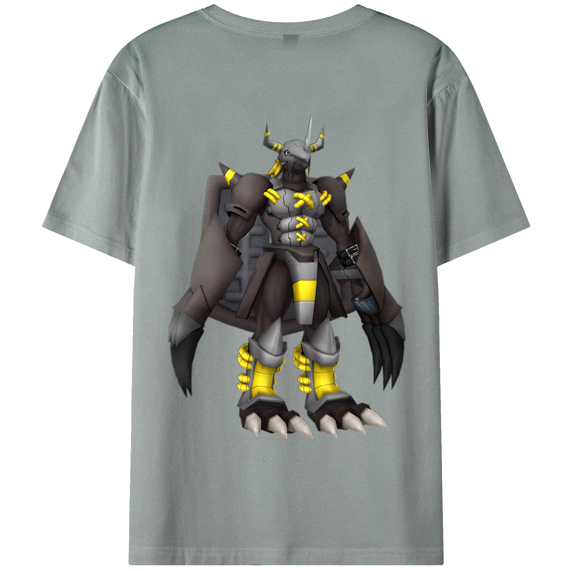 （画像用） Digimon デジタルモンスター/デジモン 綿100％ メンズ半袖Tシャツ（バックプリント） 通気性